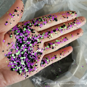 pó de glitter misturado bonito para nail art